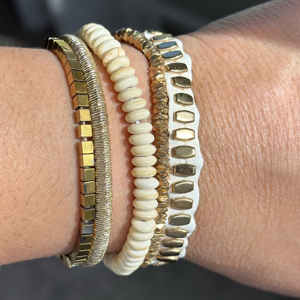 Victoria Emerson Gold and Cream Bracelet